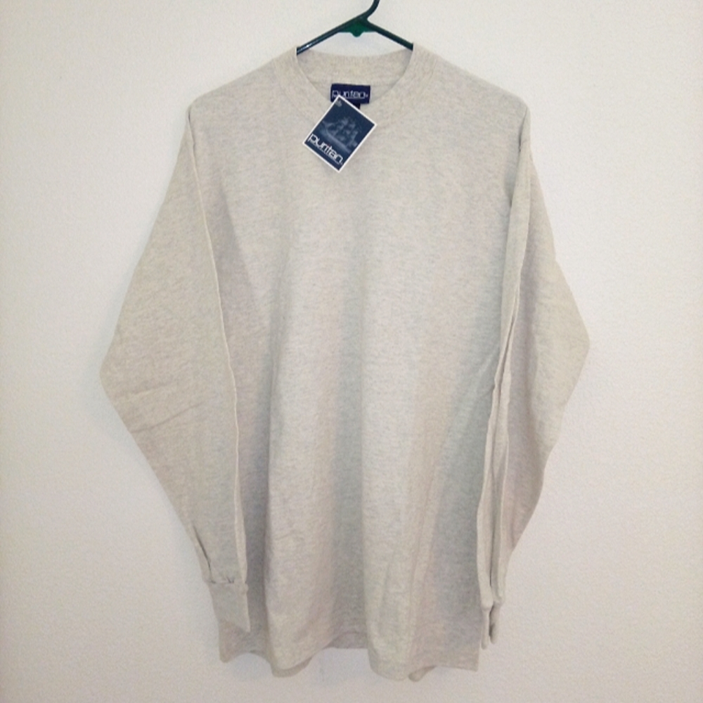 New. Puritan, men's long sleeves T-shirt